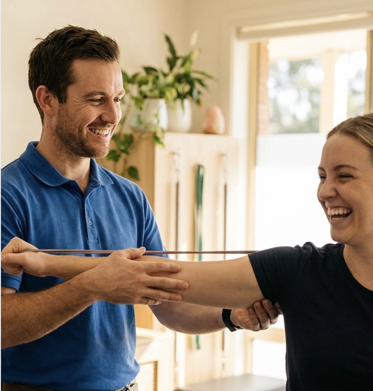 Physiotherapist working with a patient